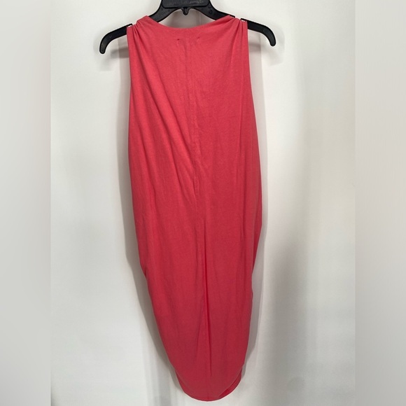 ATHLETA PINK CORAL RUCHED BODYCON LINED STELLA DRESS - Picture 8 of 8